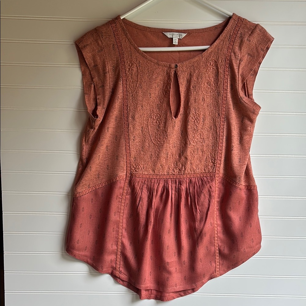 Lucky Brand Terracotta Sleeveless Blouse